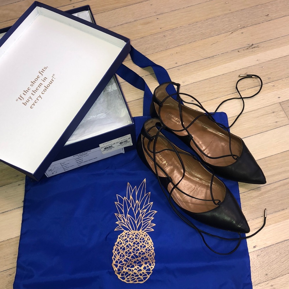 Aquazzura lace up Christy Flats
